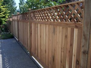 bare wood swim pool fence